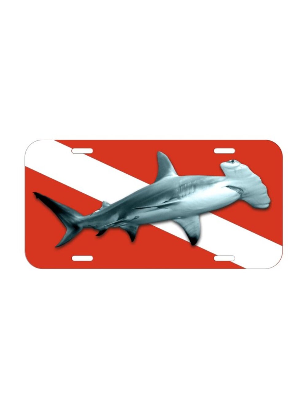 Scuba Diver Shark Vehicle License Plate Front Auto Tag Plate Ocean Diving NEW!